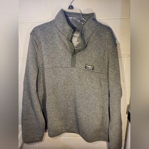 LL Bean Green Button-Up Pullover